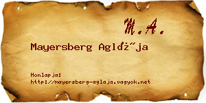 Mayersberg Aglája névjegykártya